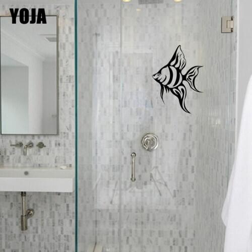 YOJA 28x21.5CM Fun Goldfish Pattern Wall sticker Decorated Bathroom Shower Decal G2-0165