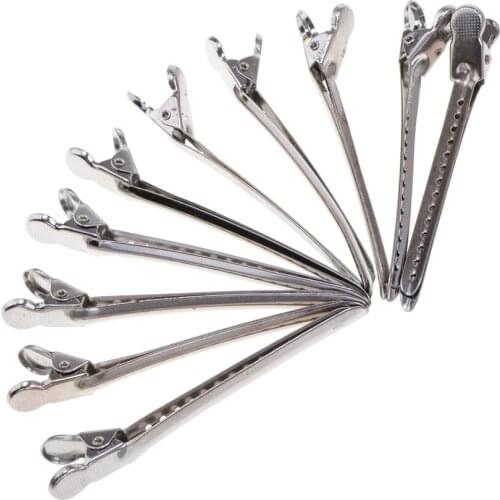 10Pcs Metal Hair Clips Salon Sectioning Hairdressing Beak Clamps Grip