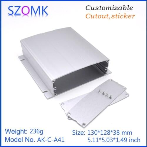 10 pcs, 38*128*130mm wall mounting aluminum enclosure box electronics extruded aluminum profile housing for electronic device