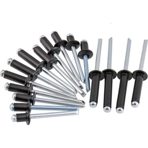 100pcs M3.2x16 Black Aluminum Pop Blind Rivet Core Pulling Decoration Rivets / Nails