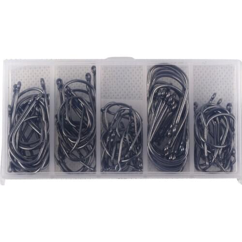100PCS 5 size Carp Fishing Hook Kit Set Iseama HC-8
