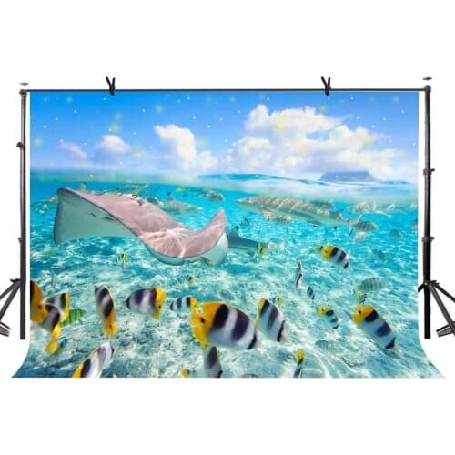 150x220cm Underwater World Backdrop Blue Ocean Underwater World Photography Background for Camera Photo Props