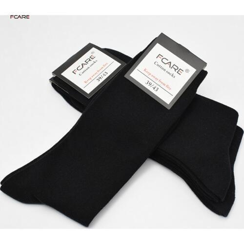 Fcare cotton 16PCS=8 pairs long leg black dress elite 40, 41, 42, 43 business cotton men business wedding black mid calf socks