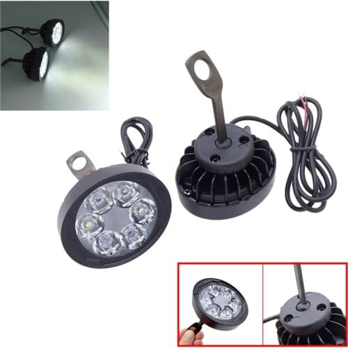 2 Pcs Motorcycle LED Headlight Scooter Fog Spotlight 6LED White Motorbike Working Spot Light ATV Motorcycle Head Lamp Custom