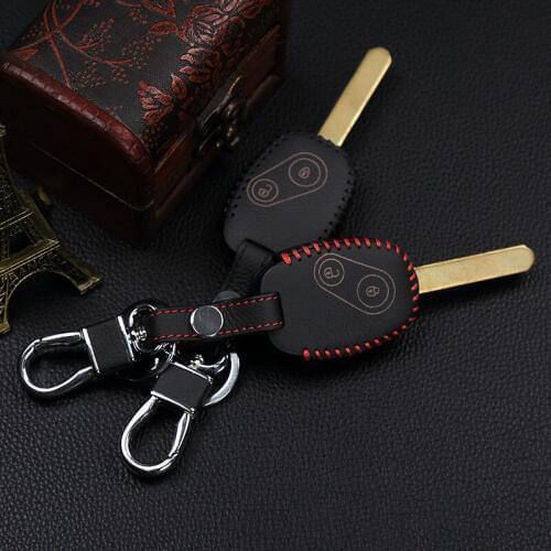 2019 fashion men genuine leather car cover case style key chain ring for Honda CR-V Civic Fit Freed Step WGN 2 buttons remote