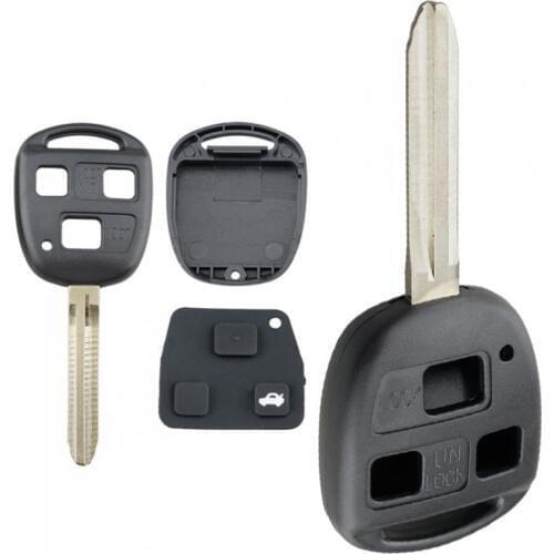 3 Buttons Car Remote Key Shell with Rubber Button Pad and TOY43 Blade Fit for Toyota