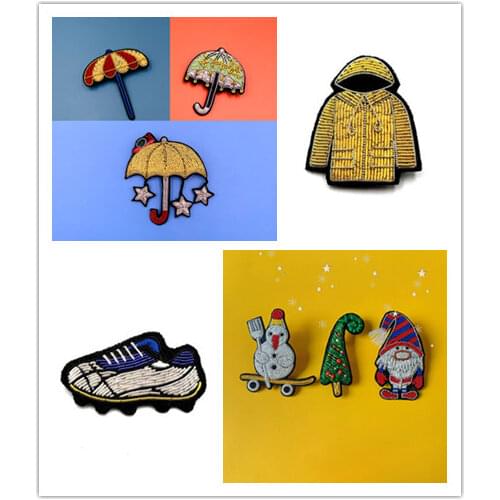 DIY New product 3D Hand embroidered badges Christmas Armband applique for Coat Trousers Bag Brooch