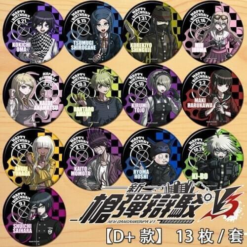 Anime Danganronpa: Trigger Happy Havoc Shuichi Saihara Figure Badge Round Brooch Pin Gifts Kids Collection Toy