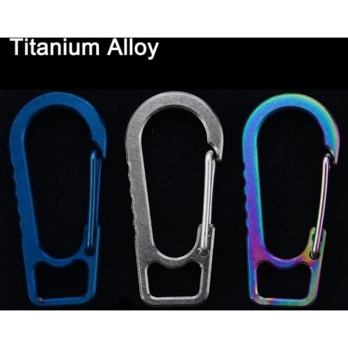 Titanium Alloy Quick Release Hook Key Chain Spring Buckle Carabiner Flashlight Buckle Light Texture Corrosion Resistance