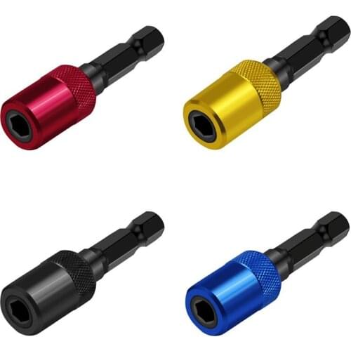 1/4 inch Hex Shank Quick Release Electric Screwdriver Magnetic Extension Rod Bit Holder 60mm 4 Colors power tools set cordless
