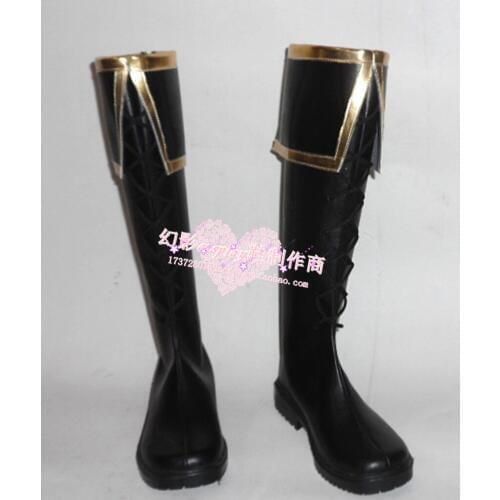 APH Axis Powers Hetalia Arthur Kirkland Black Long Cosplay Boots Shoes H016