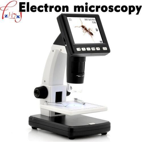 1pc 3.7V Digital electron microscope 3.5 inch LCD digital 500 time microscope with camera button 8 LED light electron microscope