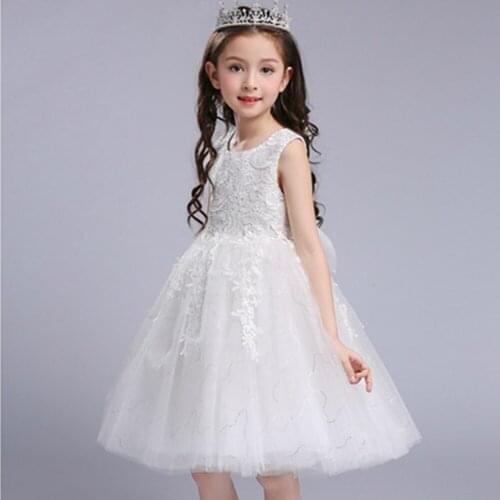 3-15 Years Children Party Dress For Girls Sleelvess Ball Gown Flower Girl Princess Dress Teenage Toddler Girls Birthday Gift