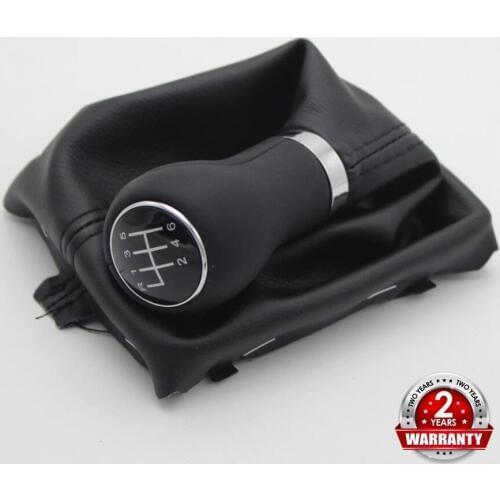 For Audi A6 C6 (2004-2012) A4 S4 B8 8K A5 8T 8F Q5 8R 2007-2015 Car 6 Speed Car Shift Gear Knob With Real Leather Knob