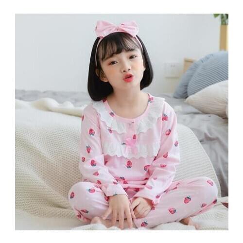 Home service pajamas set childrens girls pajamas clothes set home service childrens suit 2-13 years old