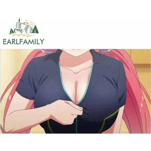 EARLFAMILY 13cm x 7.3cm For Sexy Anime Girl Scratch-Proof Car Sticker Car Accessories Decal DIY Custom Printing Decoration