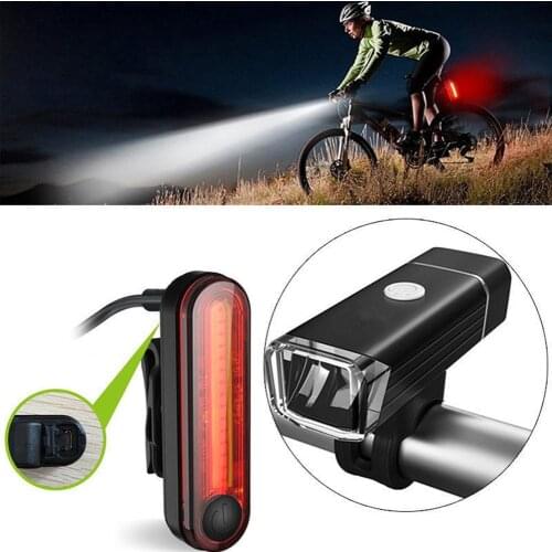 Wheel Up Bike Bicycle Cycling USB Rechargeable Front Rear Light LED Tail Lamp Bicycle Lights SetBicycle Accessories
