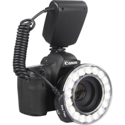 JINTU RF-600D Macro 18 LED Ring Light +4 filter for Canon Nikon Pentax Olympus DSLR Cameras + 8pcs Adapter rings (49mm-77mm)