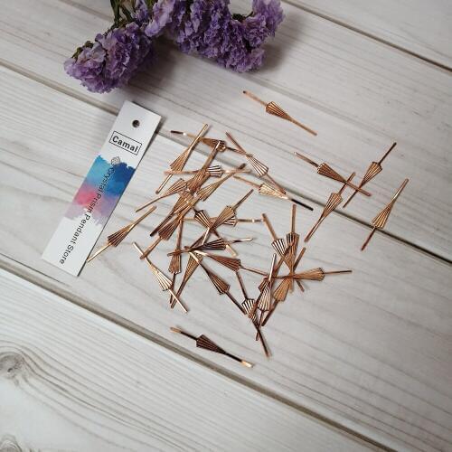 Camal 100pcs 33mm Rose Gold Metal Arrow Pin Connector For Crystal Prisms Beads Chandelier Pendant Lamp Wedding Party Part