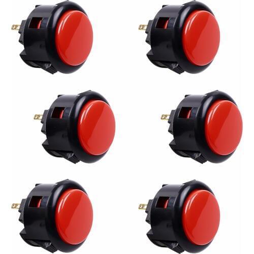 6 Piece Original SANWA OBSF-30 arcade button 30mm snap in arcade buttons for arcade joystick controller & video game console