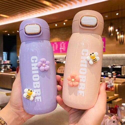 Creative Stainless Steel Vacuum Flask Thermos Bottle Portable Straight Drinking Insulation Cup Children Water Bottles For Girls