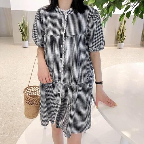 Lamtrip 2021 Spring Retro French Plaid Sweet A-Line Dress Chic