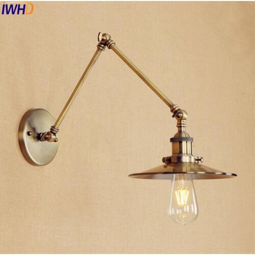 Long Arm Brass Wall Light LED Antique Industrial Retro Vintage Wall Lamp Edison Style Lighting Applique Murale Luminaire