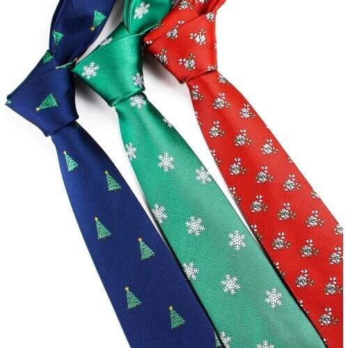 Linbaiway 7.5cm Novelty Christmas Ties for Mens Necktie Shirt Suits Male Printed Neck Ties Green for Christmas Gift Custom LOGO