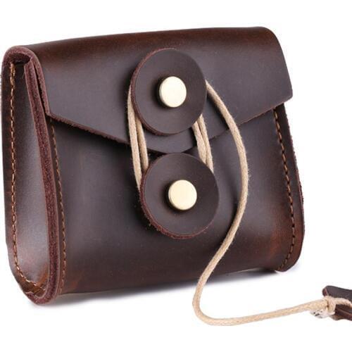 Mini Cow Leather Pouch Digital Electronic Accessories Travel Storage Bag For U Disk SD Card USB Data Cable Power Bank
