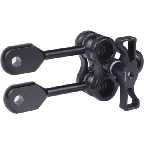 MINIFOCUS Ball Clamp Mount 3 Holes with Two YS Ball Head Adapter for Underwater Diving Camera Arm Tray Video Light Arm System