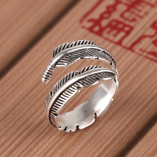 Fashion Female Feather Finger Rings For Women Lover Wedding Jewelry Party Trendy Statement Rings Wholesale