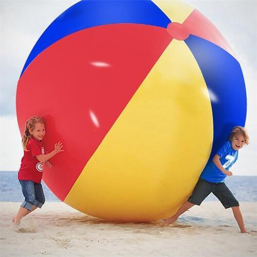 220cm/300cm Inflatable Beach Ball Large Rainbow Thickened PVC Water Volleyball Football Outdoor Party Kids Pool Toys