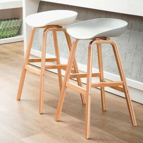Nordic Solid Wood Bar Chair Bar Chair Bar Stand Modern Simple Stand Household Leisure Bar Chair Cafe Stand
