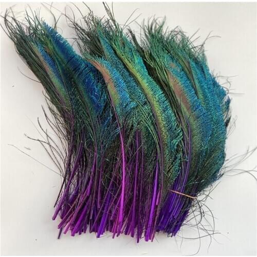 The New 10pcs/lot High Quality Purple Peacock Feathers 30-40cm Party for Carnival Craft Jewelry DIY Decoration Plumes