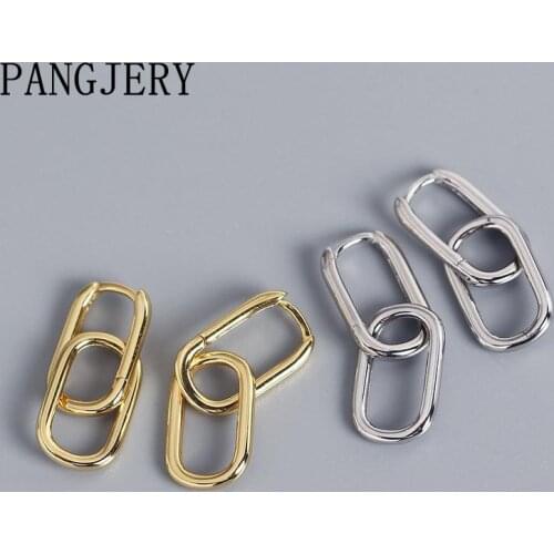 PANGJERY Prevent Allergy 925 Sterling Silver Drop Earrings for Women Fashion Twist Winding Pin Wedding Geometric Jewelry Gifts