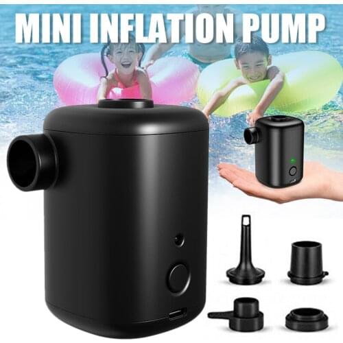 Mini Portable Air Pump USB Charging Electric Air Pumps 4000mAh Rechargeable Fast Air Pump Inflate with 4 Different Nozzles
