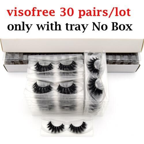 30 Pair Visofree 3D Mink Lashes No Box Natural False Eyelashes Dramatic Fake Mink Lashes Makeup Eyelash Extension Silk Eyelashes