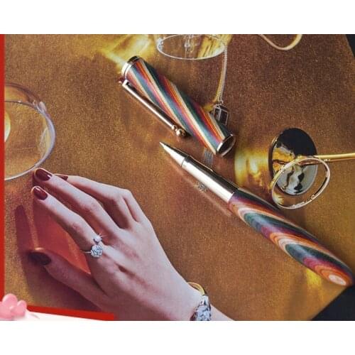 Handmade Rainbow Color Solid Wood Signature Pen , Writting Pen, Gel Pen, Beautiful National Style Gift Box For Lovers