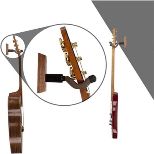 LIUXDIV Explosive Guitar Display Wall Hook Acoustic Ukulele Stand Black Walnut Log Environmental Protection Fashion Save Space