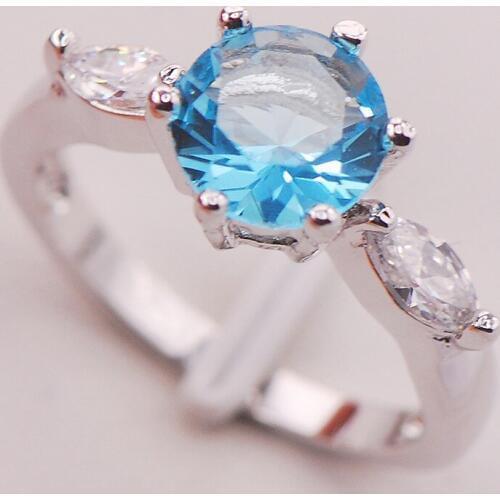 Crystal Zircon Women 925 Sterling Silver Ring F740 Size 6 7 8 9 10