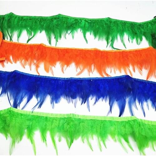 1yards saddle rooster feathers trim diy pheasant feathers for needlework decoration clothing jewelry making crafts plumas 8-10cm