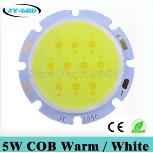 10pcs 5W 350LM Round LED COB Super Bright DC15-17V White/Warm White Free Shipping