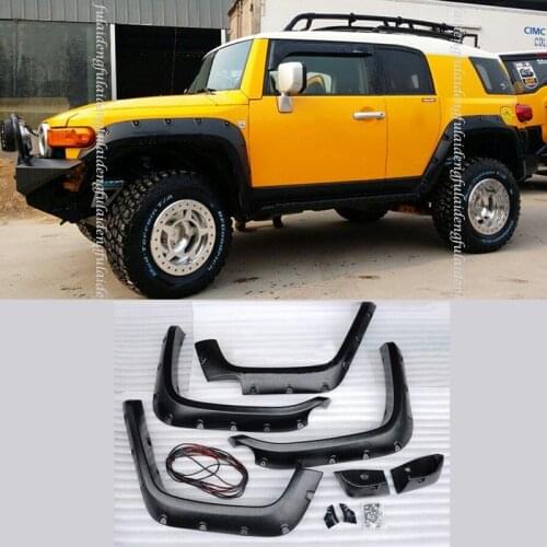 6PCS For Toyota FJ Cruiser 2007-2019 ABS Pocket-Riveted Style Wheel Fender Flares Black Car Accessories