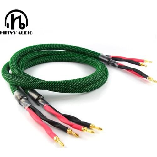 HIFivv audio speaker cable banana plug fever horn line HiFi pure copper speaker line 4 core sound cable hot sale