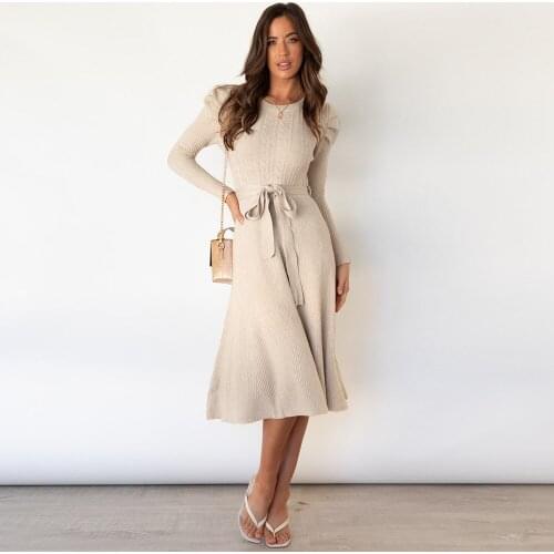 AREQW Fashionable Knitted Dresses