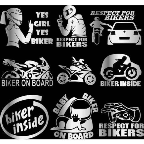 DecalsMe 3D Motorcycle Sticker Respect for Bikers Reflective Car Stickers Moto Auto Decal Funny JDM Vinyl On Car styling