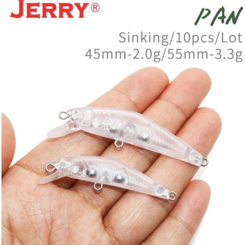 Jerry Pan Unpainted Blank Body Fishing Lure 45mm 55mm Micro Minnow Area Trout Bass Wobbler Hard Bait Deep Diving Jerkbait