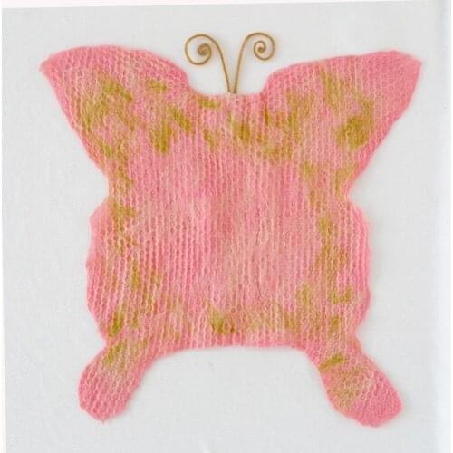 Newborn Posing Layer Fabric Felt Wool Blanket Butterfly Pattern Rug Pink Baby Girl Backdrops Felted Animal Pattern Blanket Props