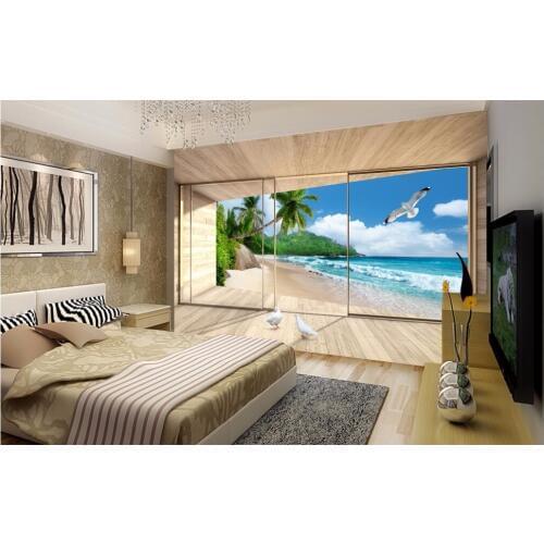 Custom photo 3d wall murals wallpaper seaside scenery seascape villa room decor picture wallpapers for walls 3 d living room