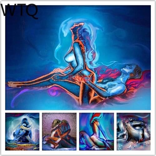 WTQ Canvas Painting Sexy Men and Women Picture Poster and Printed Wall Art Wall Decor Room Decoration Canvas Art Surprise Box